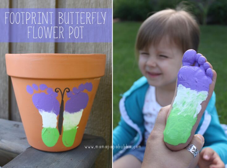 Footprint-Butterfly-Flower-Pot-Mama.Papa_.Bubba_.-Blog-735x544 Spring Footprint Crafts