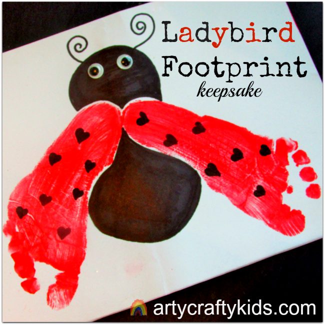 Ladybird-Footprint- Spring Footprint Crafts