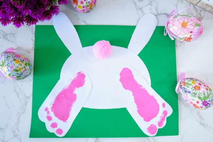 bunny-footprint-art-735x492 Spring Footprint Crafts