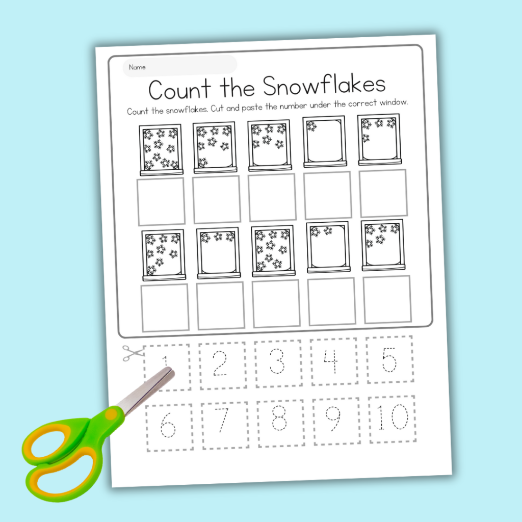 count-the-snowflakes-worksheet-1024x1024 Winter Cut and Paste Worksheets