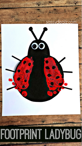 footprint-ladybug-craft-for-kids Spring Footprint Crafts