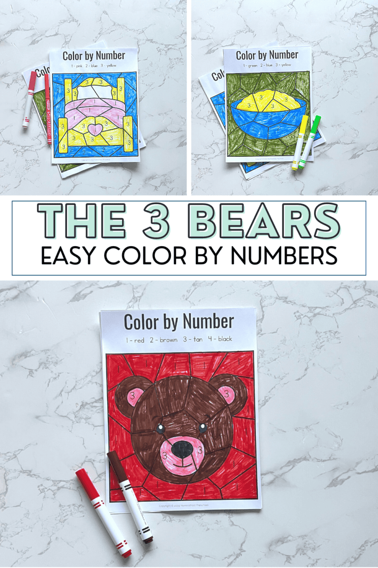 Easy Color by Number: Goldilocks and the Three Bears
