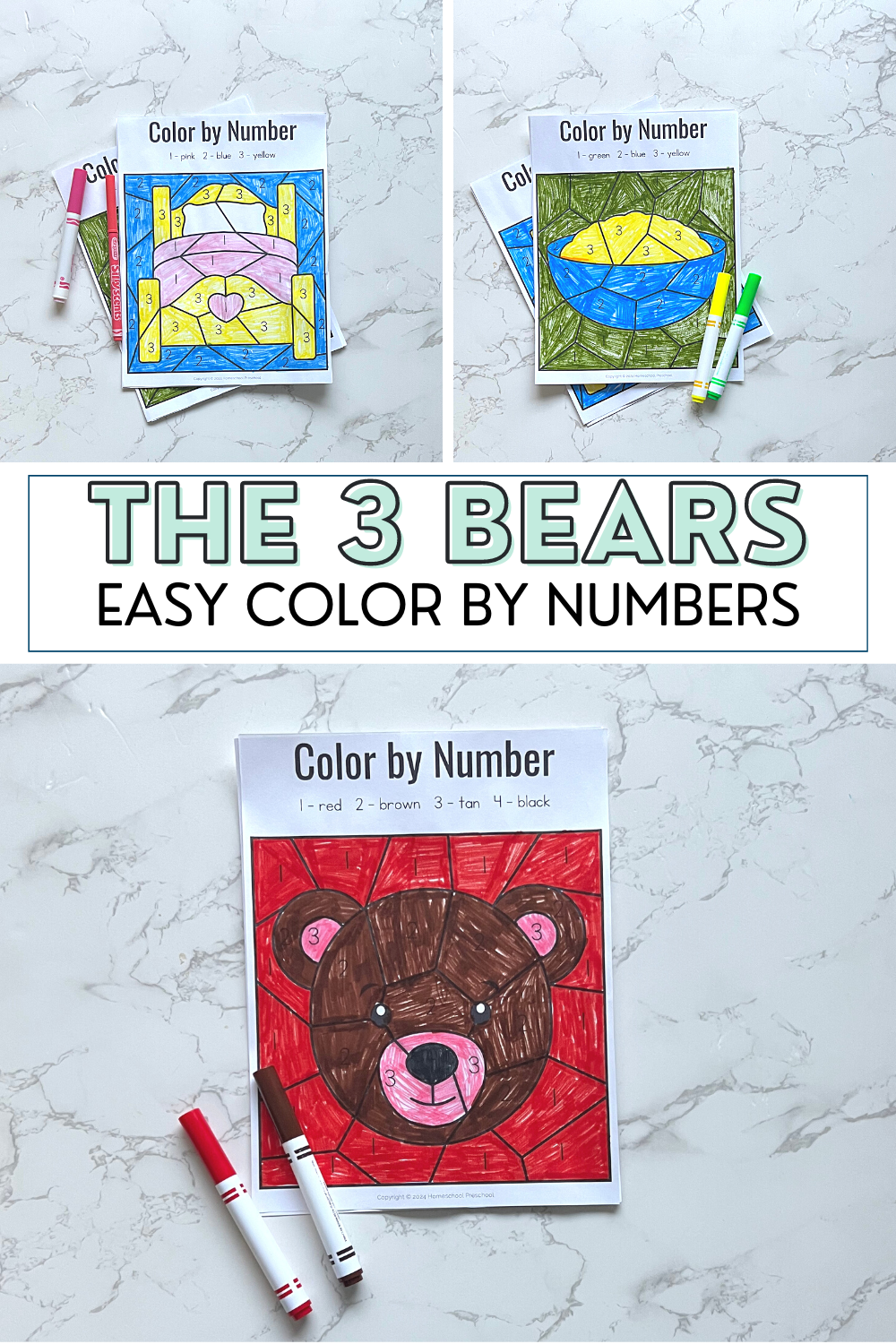 free-printable-color-by-number-preschool Easy Color by Number