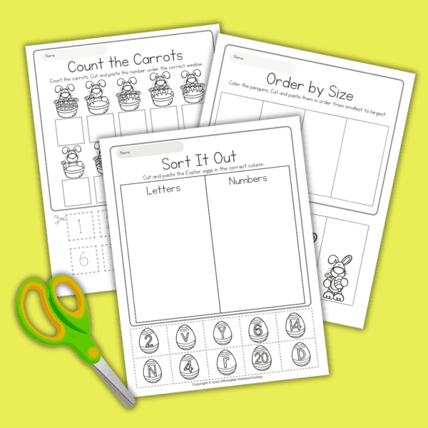 Fun Easter Cut and Paste Printables for Kids