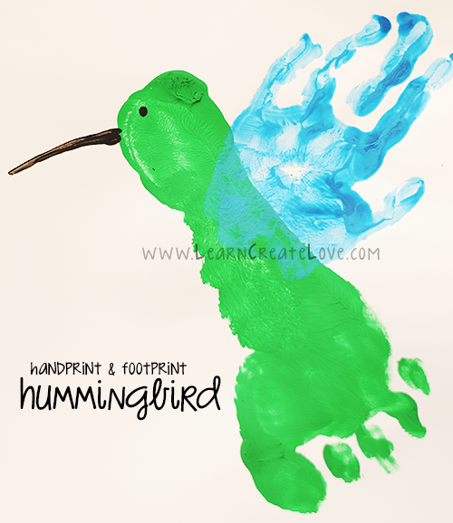 hummingbird Spring Footprint Crafts