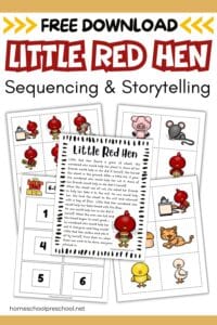 Free Printable Little Red Hen Sequencing Cards for Kids