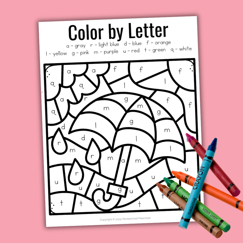 spring-worksheets-for-kindergarten-1024x1024 Spring Color by Letter