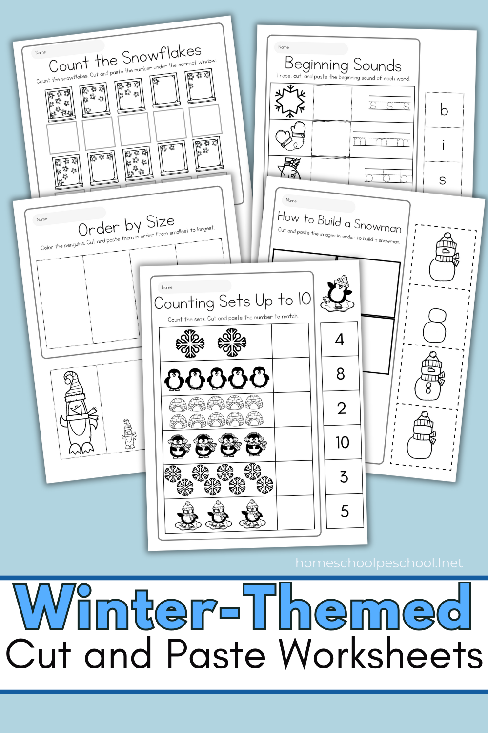 winter-cut-and-paste-worksheets Winter Cut and Paste Worksheets