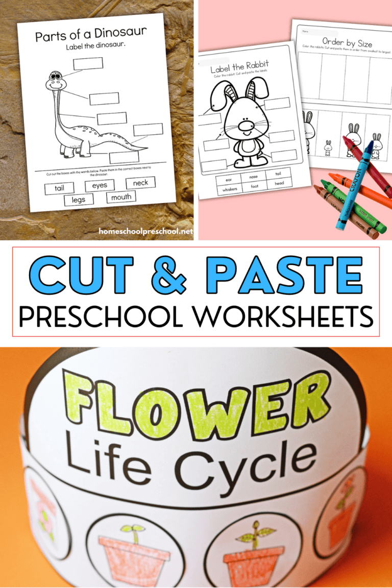 Free Printable Cut and Paste Worksheets for Preschoolers