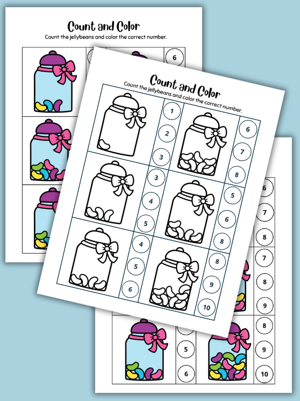 Jelly Bean Counting Worksheets