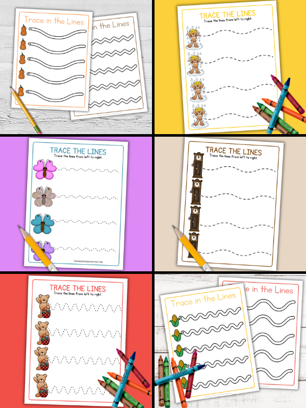 Preschool Line Tracing Worksheets