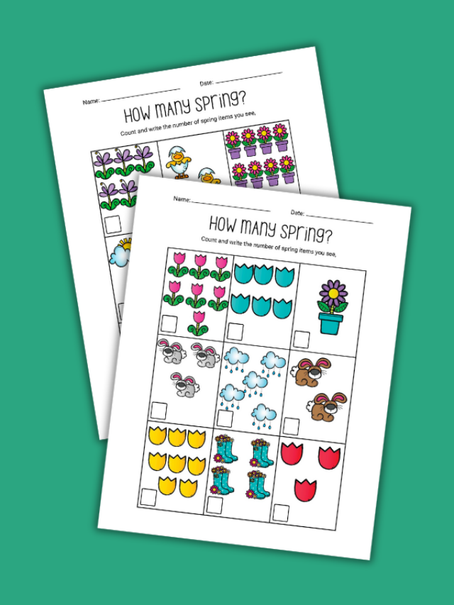 Spring Counting Worksheets Story