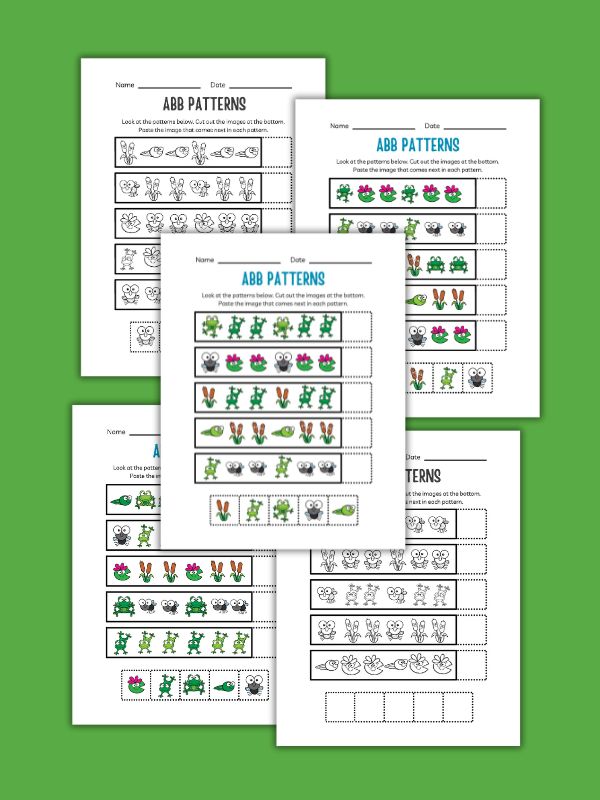 Frog ABB Pattern Worksheet