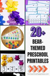 Bear Printables for Preschoolers and Kindergarteners