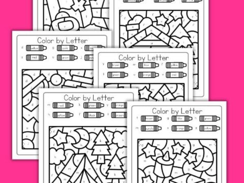 Image for Camping Color by Letter Worksheets