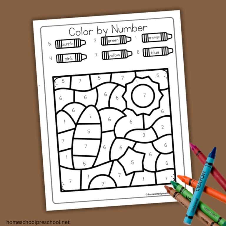 Download Fun Beach Color by Number Worksheets Now!