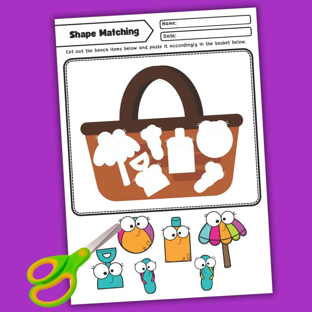 Free Beach Math Worksheets for Preschool Fun