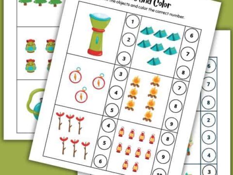 Image for Camping Counting Worksheets