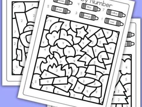 Image for Color by Number Camping Worksheets
