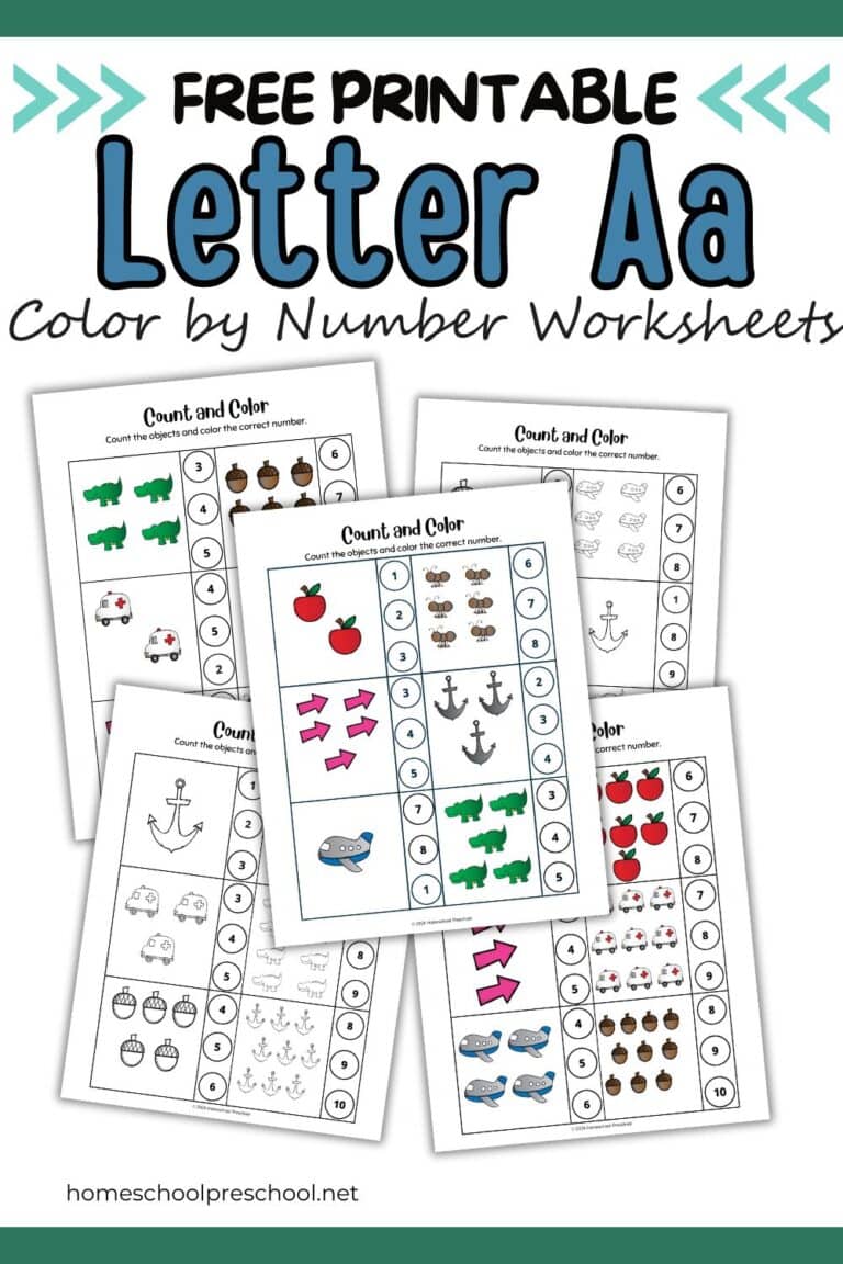 Letter A Counting Worksheets - Homeschool Preschool