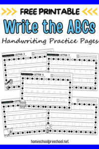 Free Writing Letters of the Alphabet Preschool Worksheets