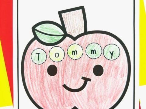 Image for Easy Apple Name Craft for Preschool