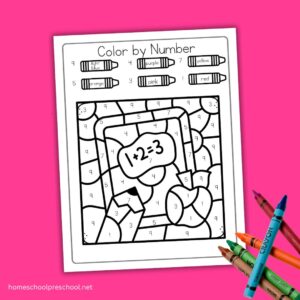 Preschool Math Colours Free Math Color by Number Sheets for Preschool Learning