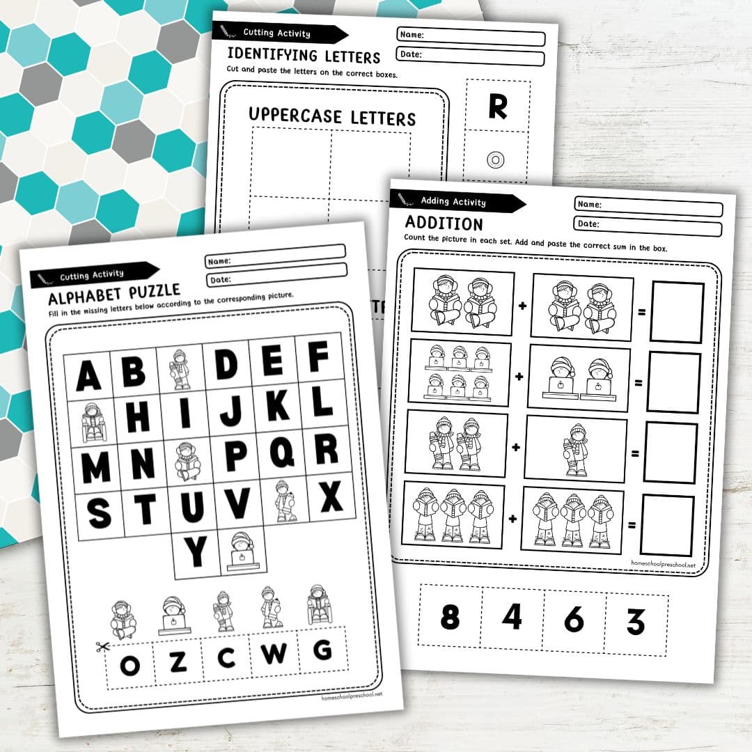 Free Cut and Paste Preschool Printables for Skill Building