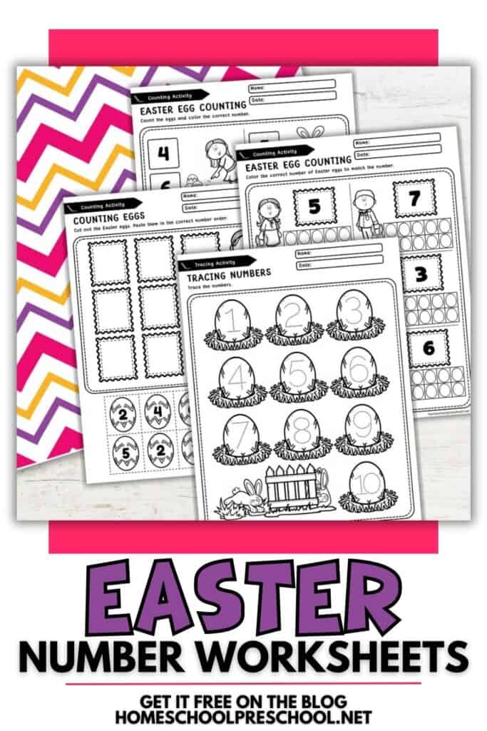 Easter Number Worksheets for Fun Preschool Math Practice