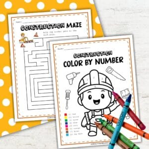 Free Construction Theme Preschool Printables for Kids