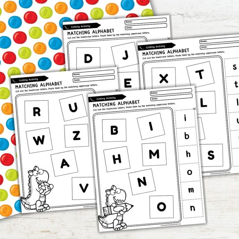 Matching Alphabet Worksheets for Kindergarten – Free Printables