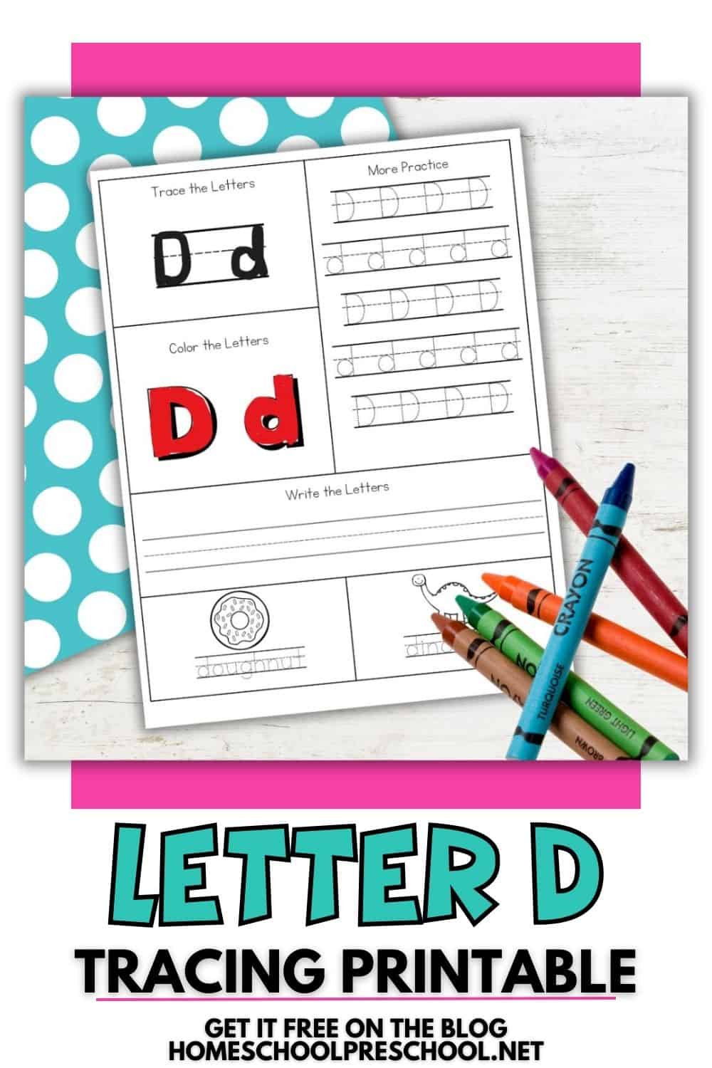 Letter D Tracing Printable for Preschool and Kindergarten