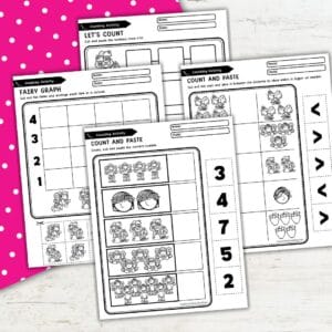 Counting Cut and Paste Worksheets for Preschool & Kindergarten