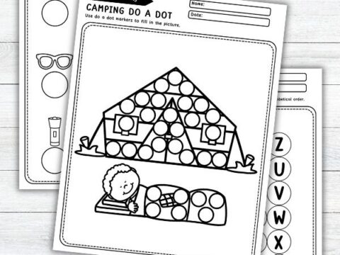 Image for Camping Do a Dot Printables