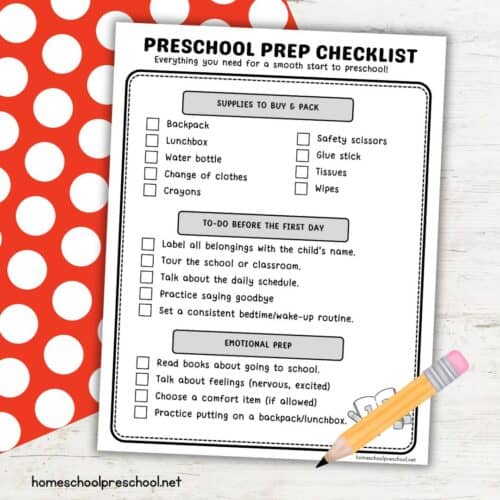 Back to School Preschool Checklist for Parents