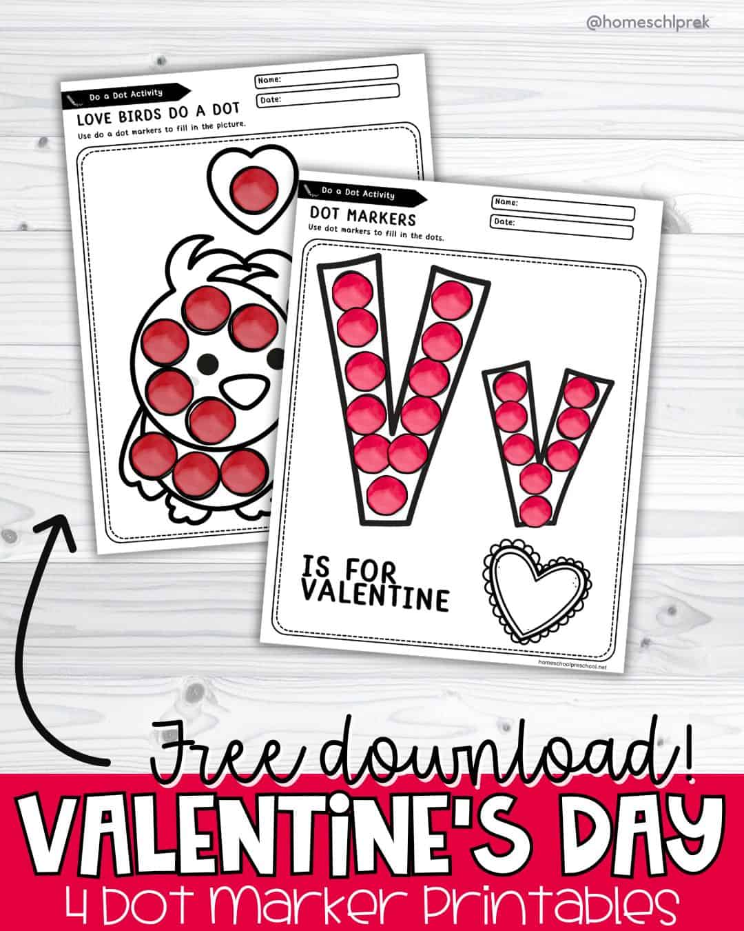 Valentine Dot Marker Printables for Easy Preschool Learning