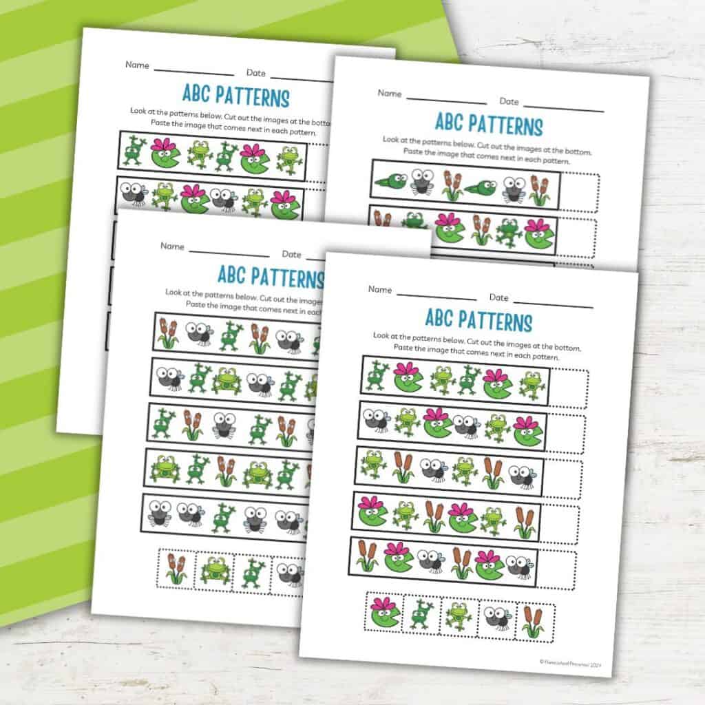 Frog Pattern Worksheets Frog ABC Pattern Worksheets - Homeschool Preschool