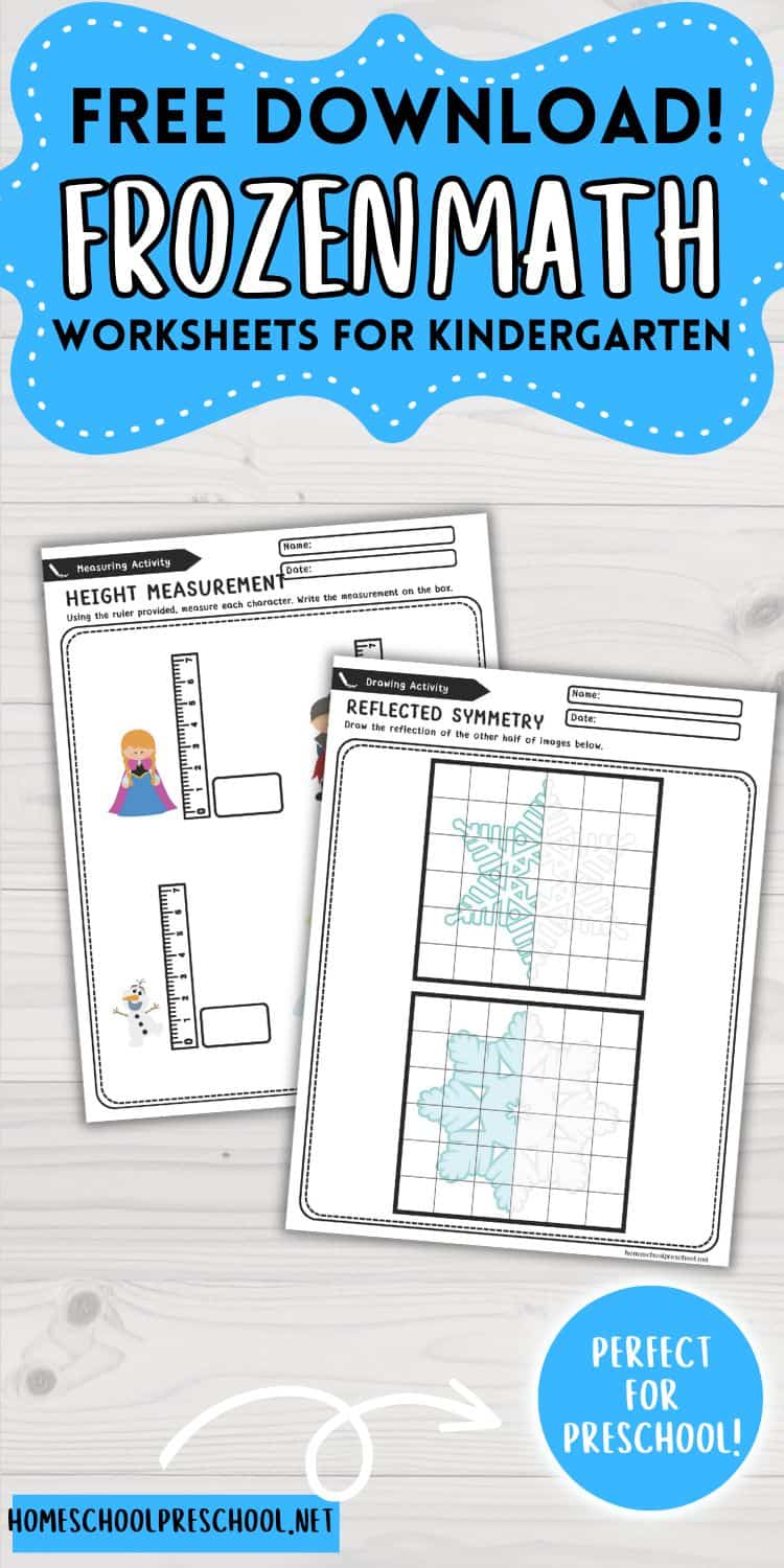 Frozen Math Page Frozen Math Worksheets for Kindergarten