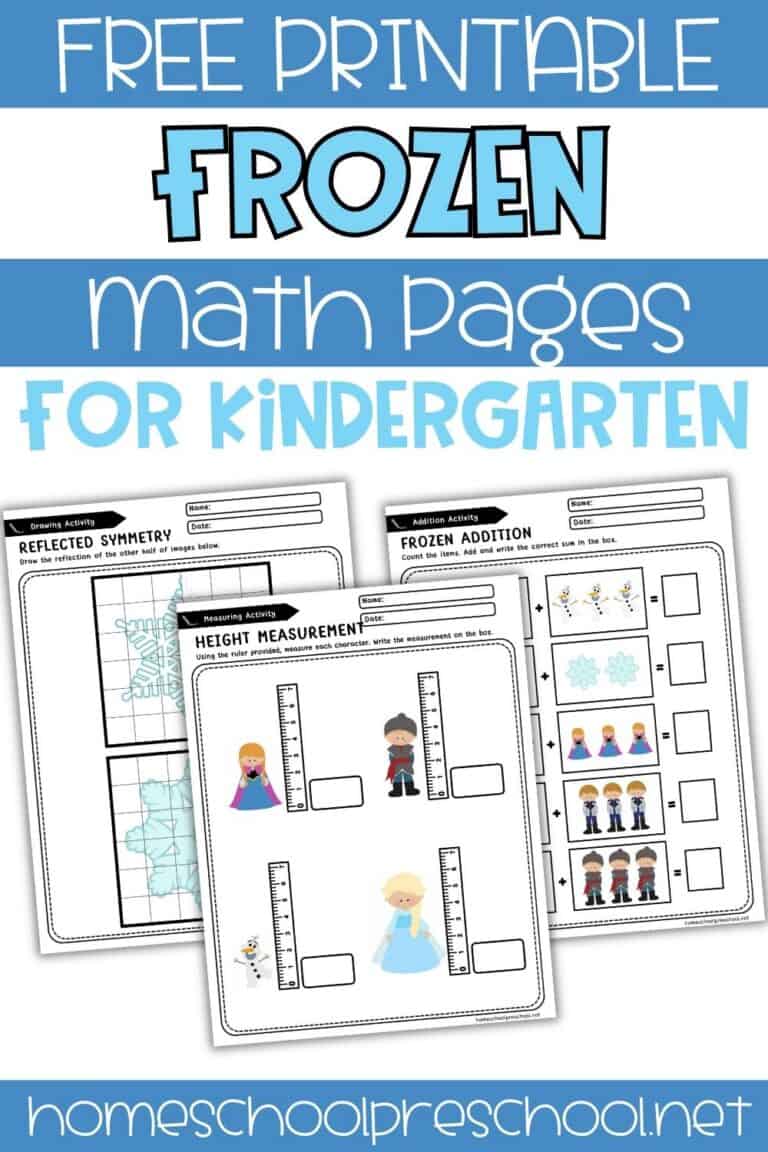 Frozen Math Worksheets for Kindergarten