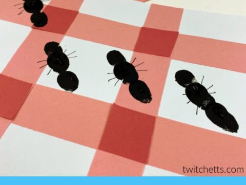 Image for Easy Fingerprint Ant Craft for Preschool