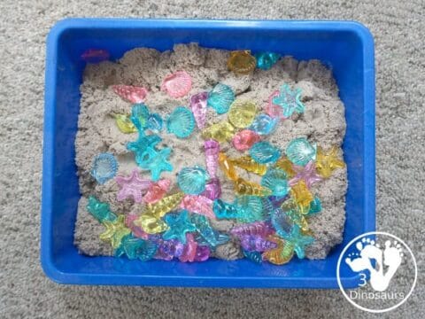 Image for Beach Kinetic Sand & Shell Sensory Bin