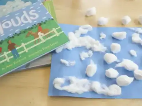 Image for Cotton Ball Clouds Process Art