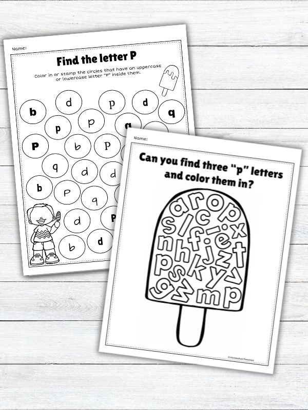 P is for Popsicle Worksheets