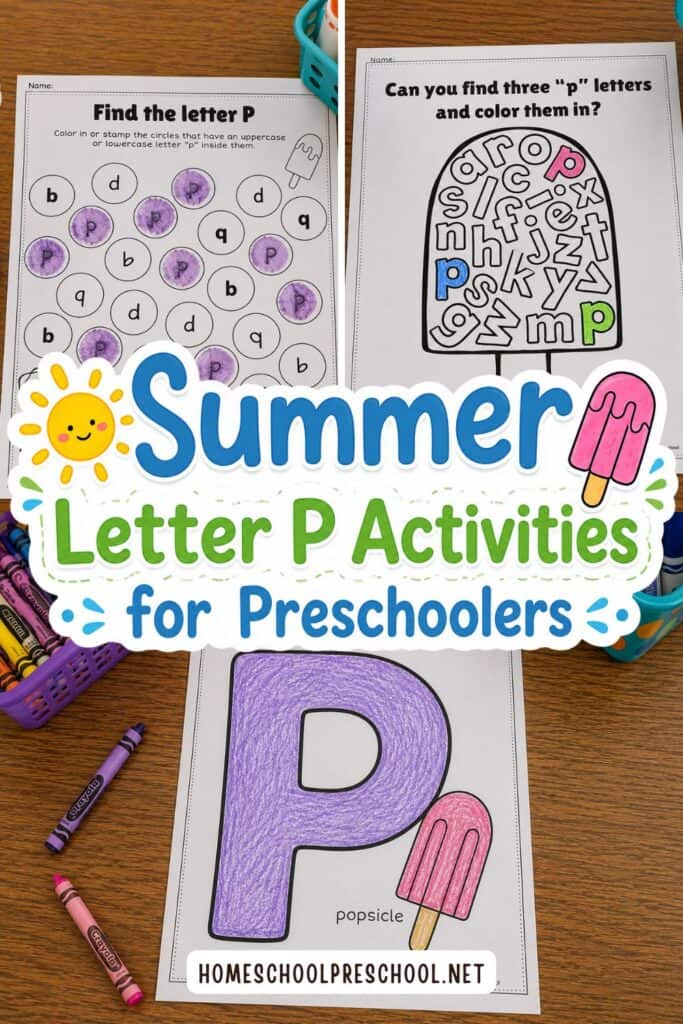 P is for Popsicle Worksheets for Preschoolers