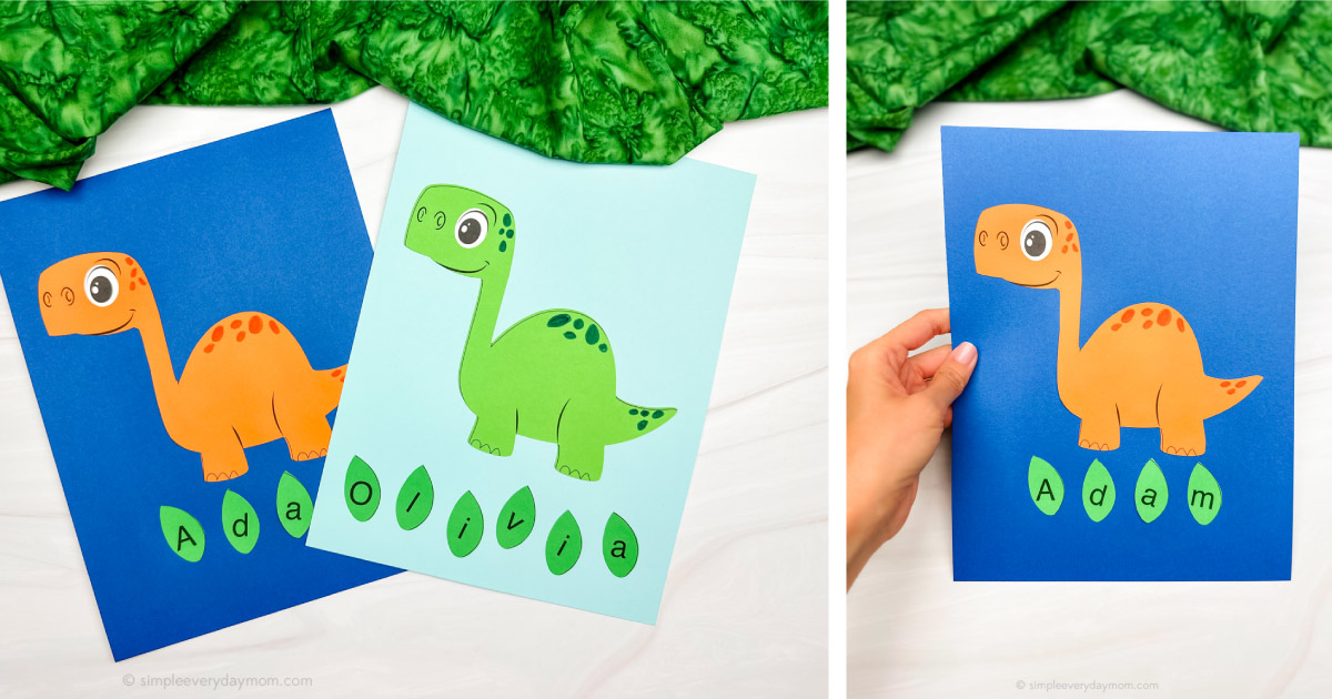 Image for Dinosaur Name Craft For Kids [Free Template]