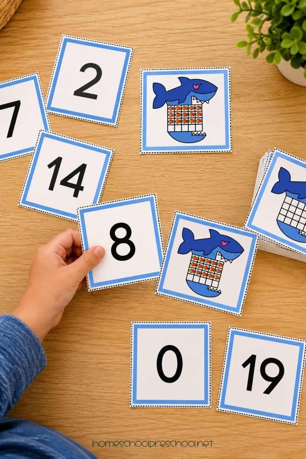 Shark Counting Game for Preschoolers (Printable Numbers 0-20)