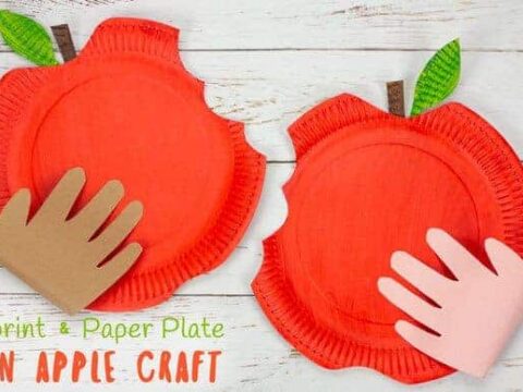 Image for Handprint Bitten Apple Paper Plate Craft