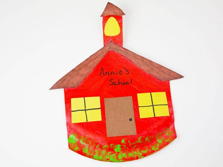 Image for Paper Plate Schoolhouse Craft for Preschoolers